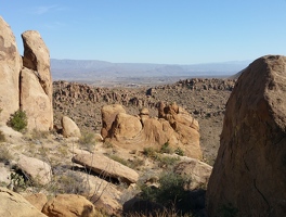 Looking out past the balanced rock